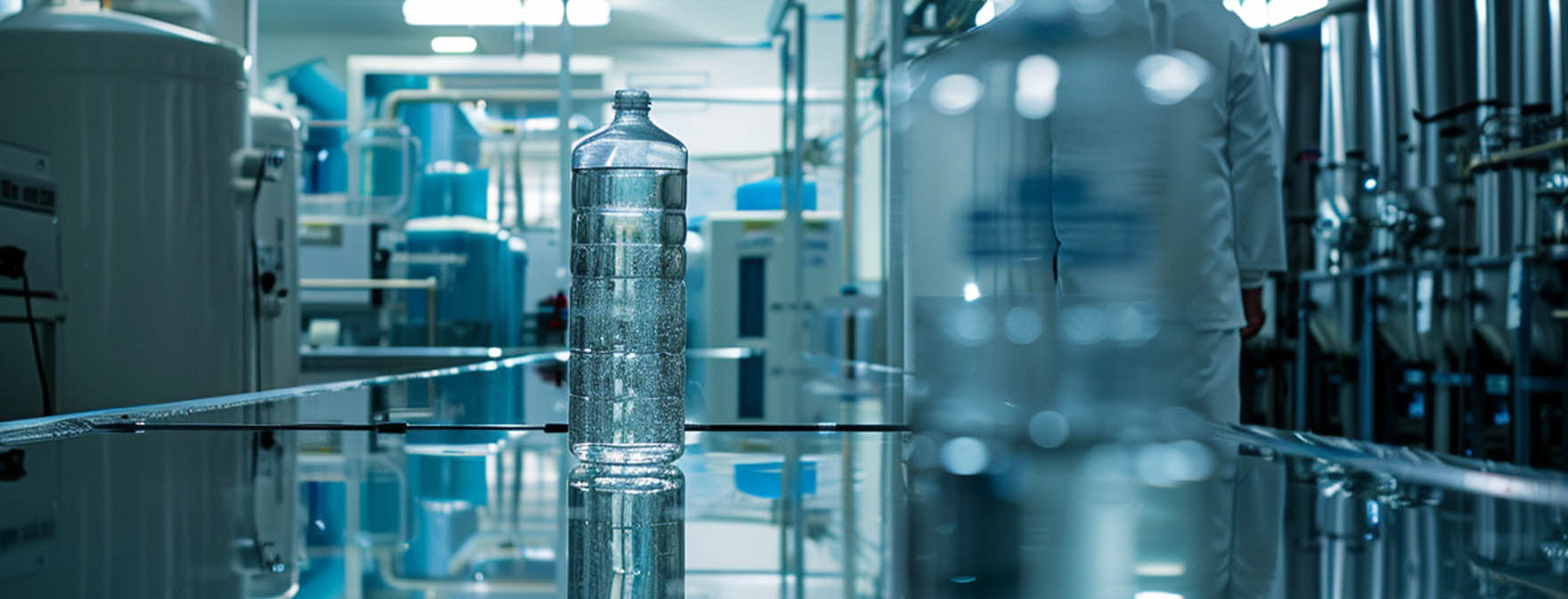 Kliniskt vatten tillverkat i ett laboratorie