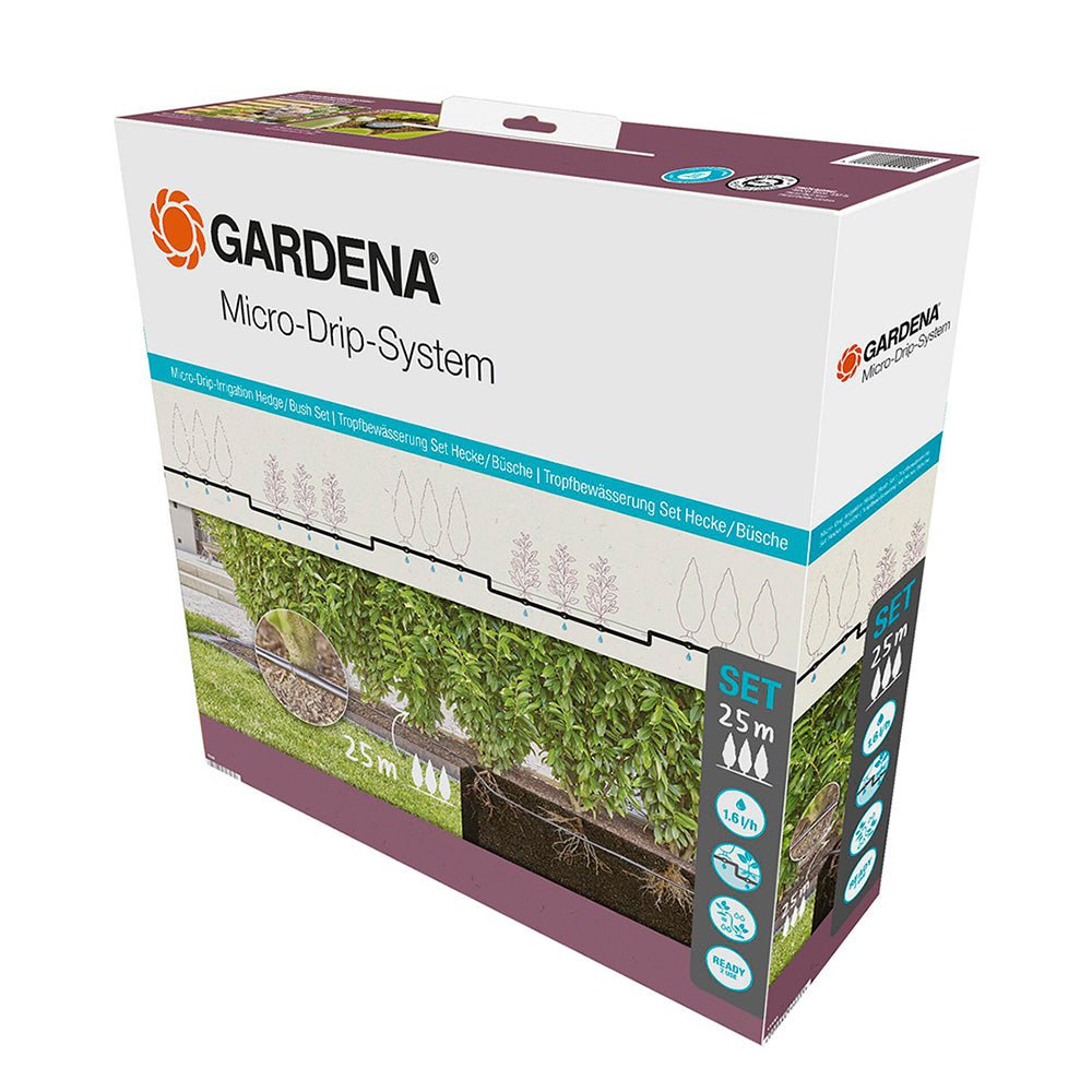 Gardena Drip Line 25m Starter Set (Hedge/Bush) - 13500