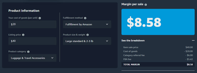 Amazon Fees Calculator