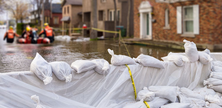 Sandbags for a flood