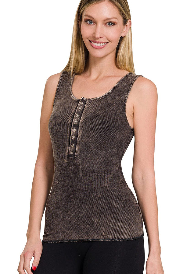 Zenana Washed Scoop Neck Women's Wide Strap Tank – #NOFILTERSISTERS