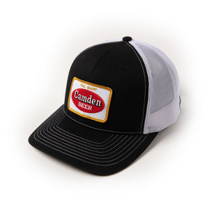 * Black/White Rust Belt Camden Trucker Hat Front