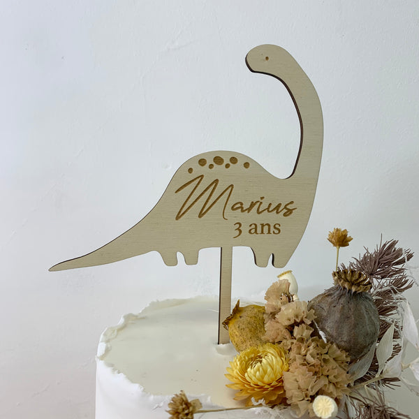 Cake topper happy birthday personnalisé plant lover - Bois - Fait en france  - CAMBIFOLIA éco-responsable