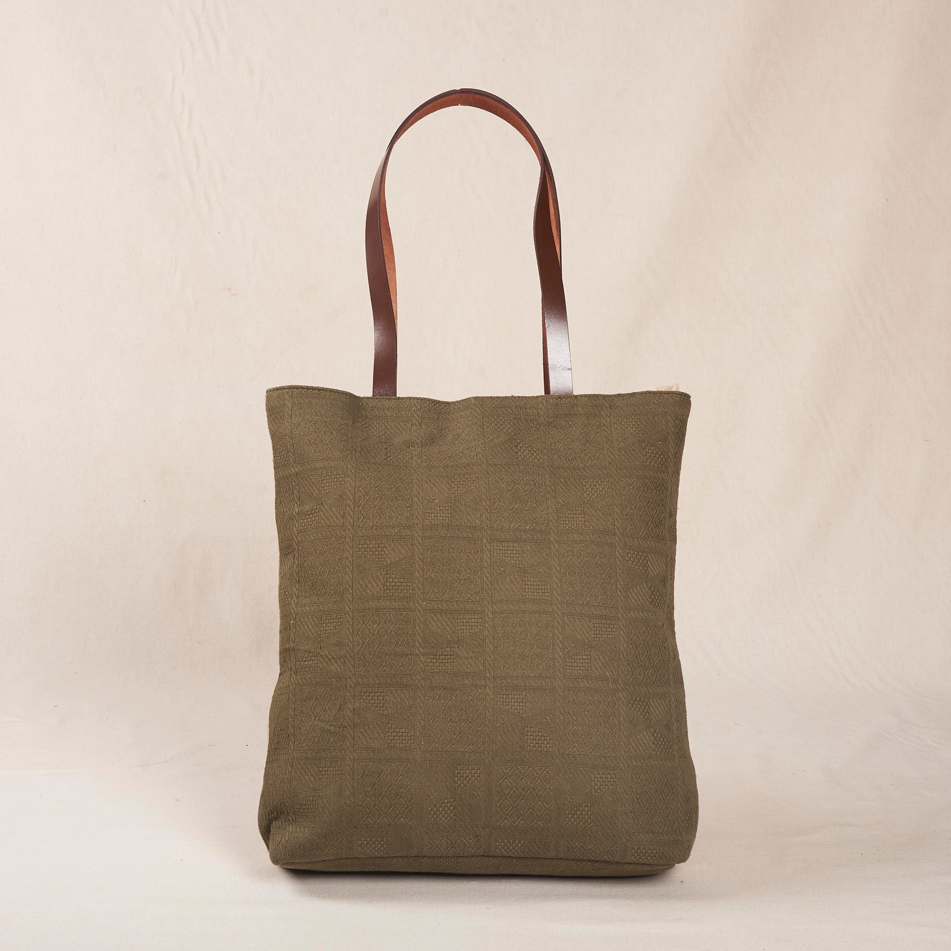 Large Tote Bag with Phulkari on Juco fabric