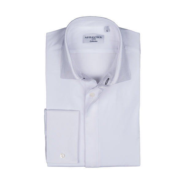 Hidden Placket Standard Fit Shirt - White – SEBASTIEN JAMES