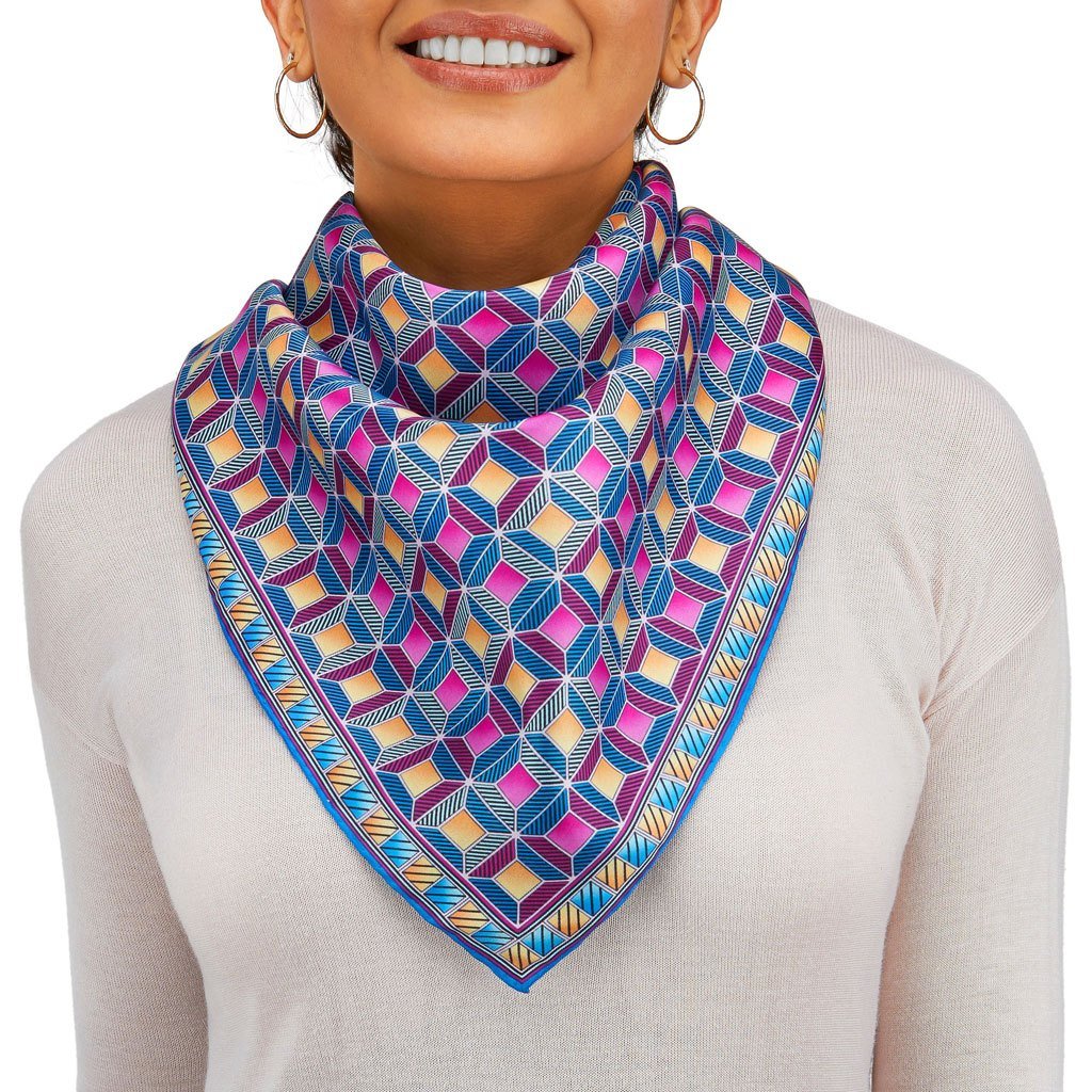 womens square silk scarf