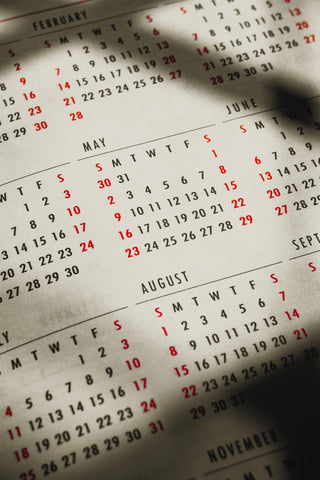 Calender of dates