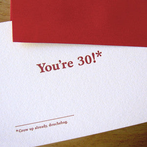 You're 30 Footnotes Card