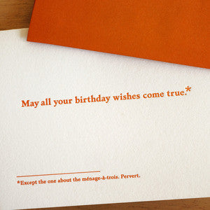 May All Your Birthday Wishes Come True Footnotes Card