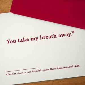 Take My Breath Away Footnotes Card