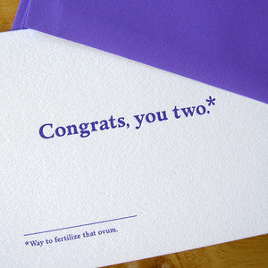 Congrats, You Two Footnotes Card