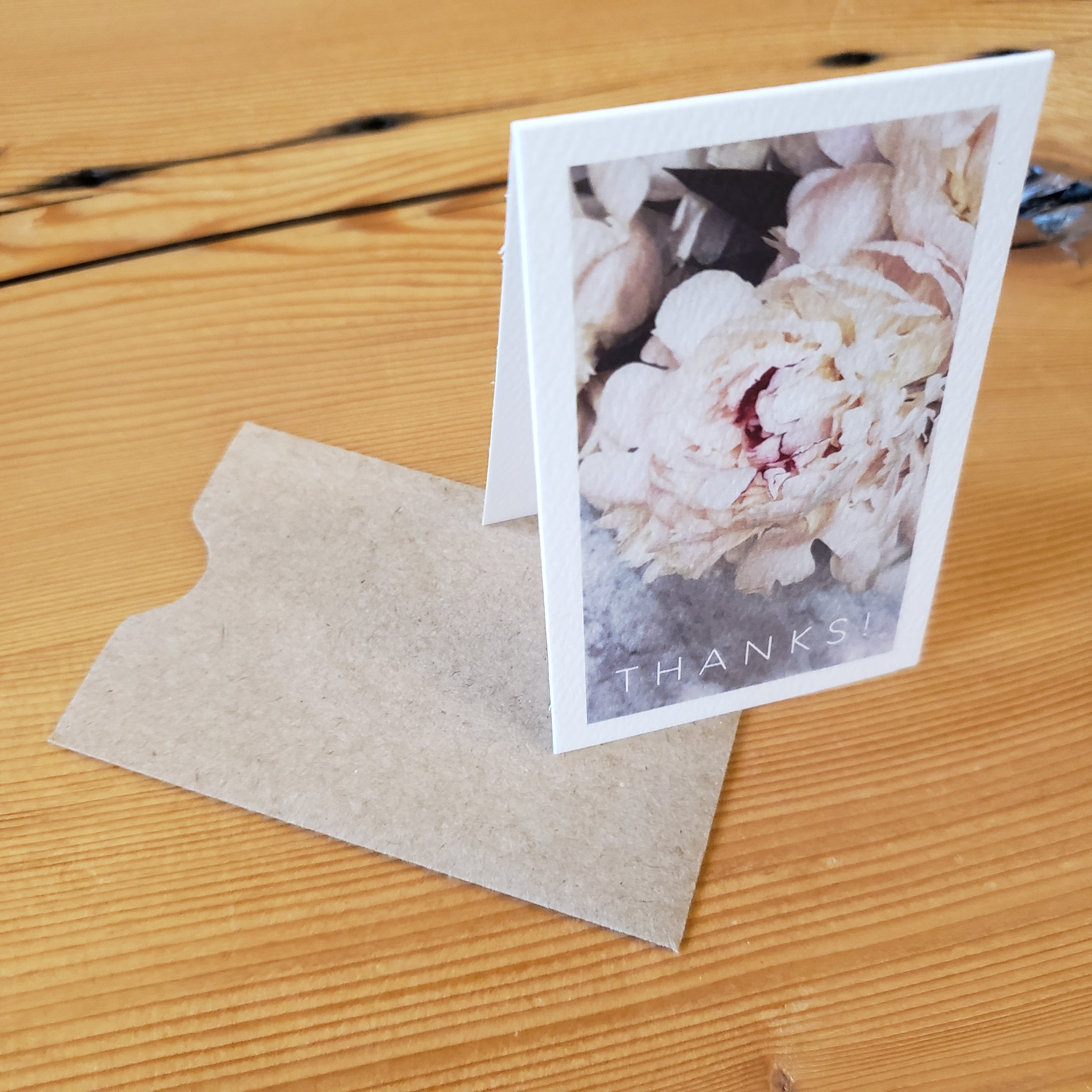 Thanks Peonies Enclosure Card