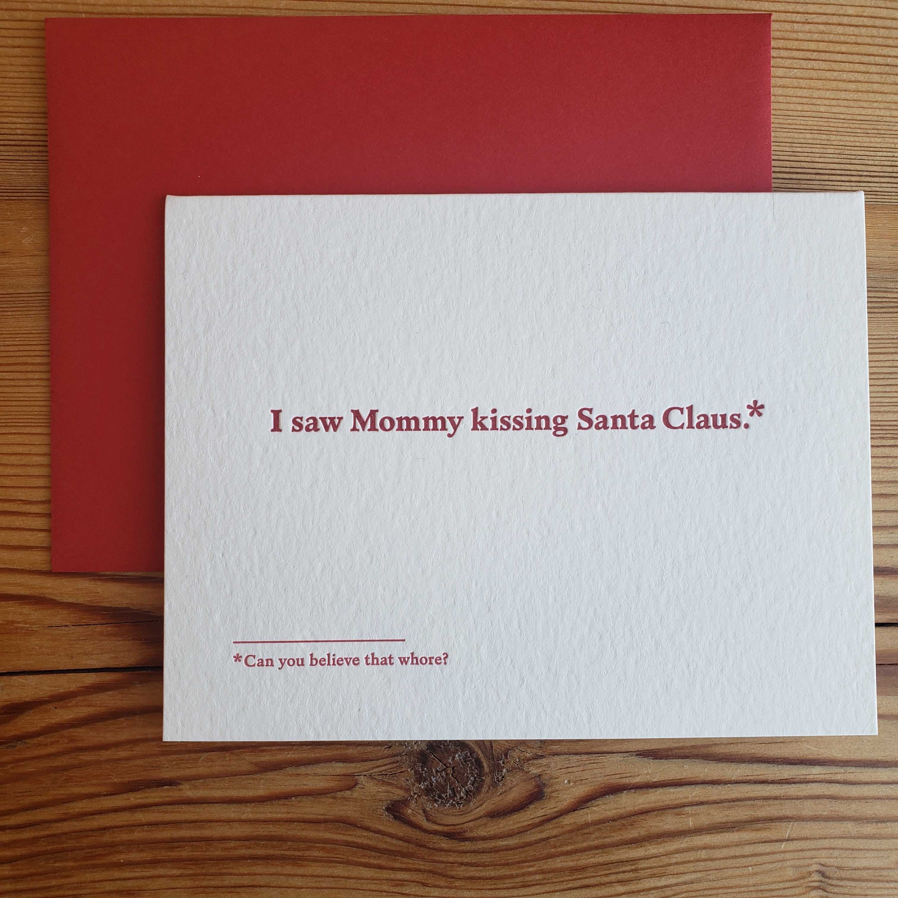 I Saw Mommy Kissing Santa Claus Footnotes Card - Boxed Set of 6