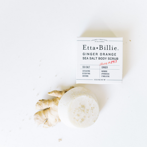 Etta + Billie Natural Body Scrub Bar in Ginger Orange with Sea Salt