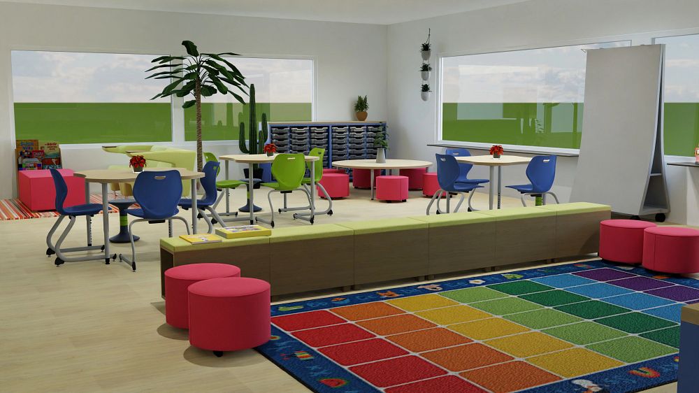 Classroom with different areas for students to decide how they would like to learn