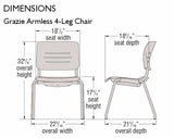 Grazie Four Leg Dimensions