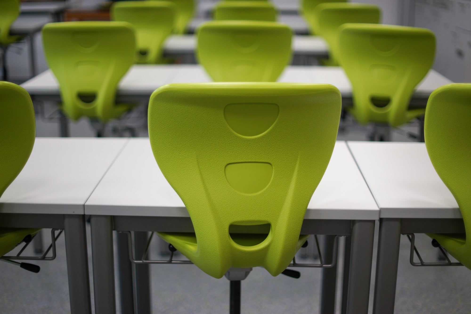 Classroom with green Chairs