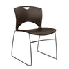OnCall Wire Rod Stack Chair Guest Chair, Stack Chair SitOniT Chocolate Plastic No Arms Frame Color Chrome