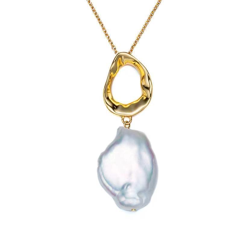 Golden Teardrop Coin Pearl Necklace - Pearlstory