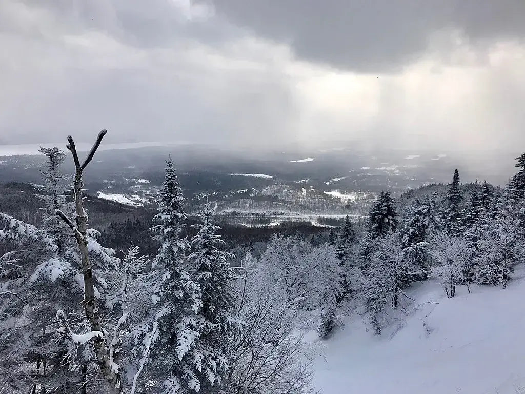 Vue depuis le Mont Orford en hiver.