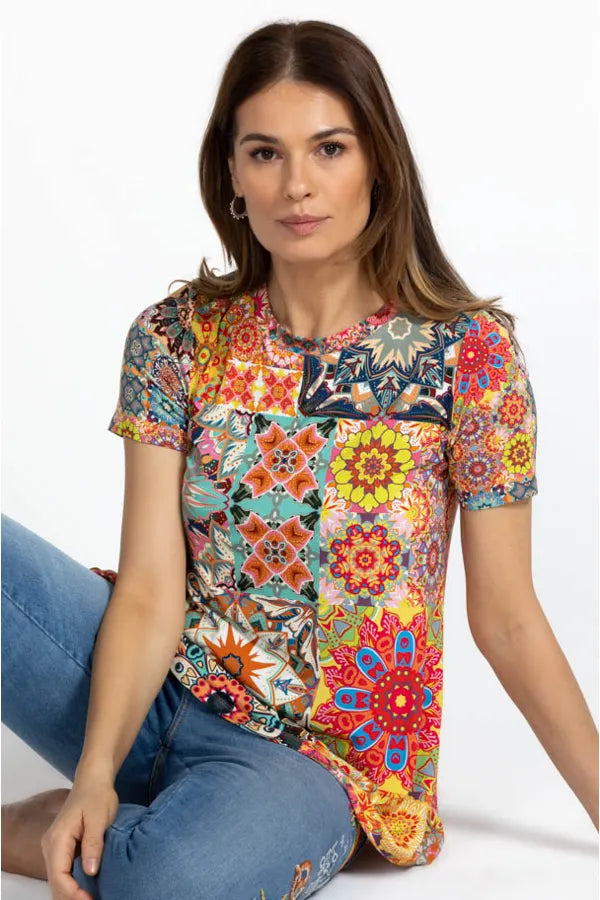 Johnny Was - Kalieda Favorite Short Sleeve Crew Neck Swing Tee - Multi –  Shooze Boutique Kingston