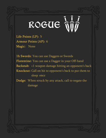 Pre-Made Rogue Character