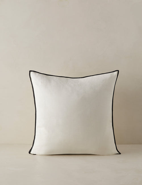 Sarah Sherman Samuel Painterly Stripe Linen Pillow, Goldenrod and Ivory - Lulu and Georgia