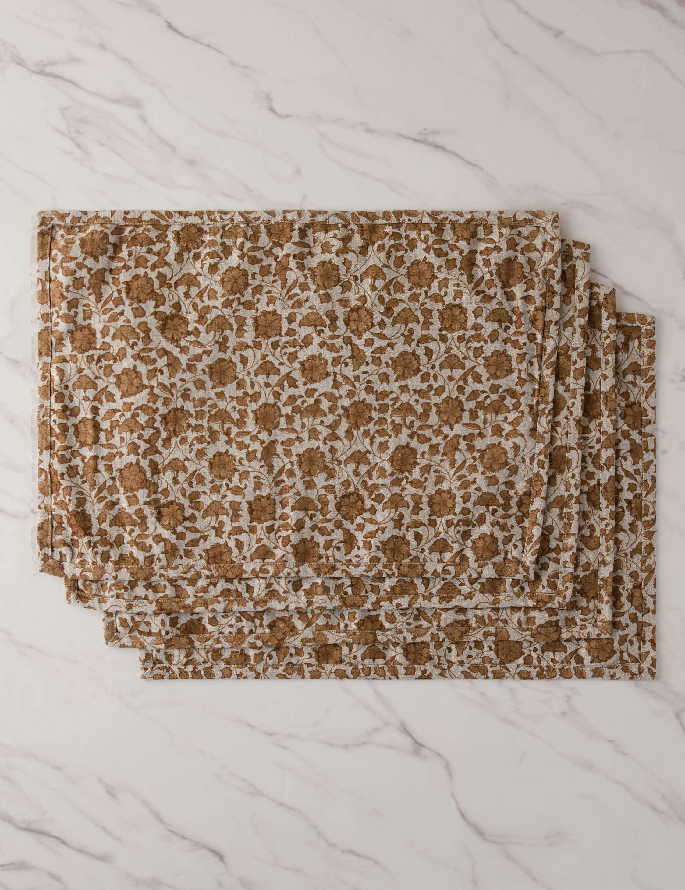 Lavelanet Table Linens - Ivory and Rust / Placemat -Set of 4