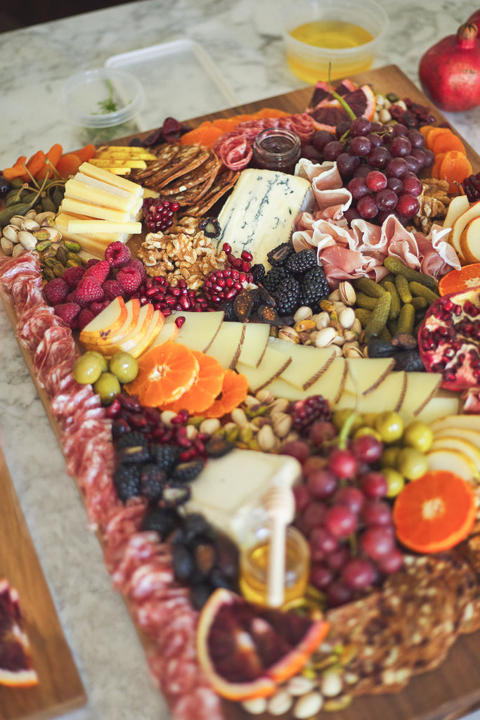 Aimee Lennox's perfect charcuterie cheeseboard includes meats, cheeses, fruits and nuts.