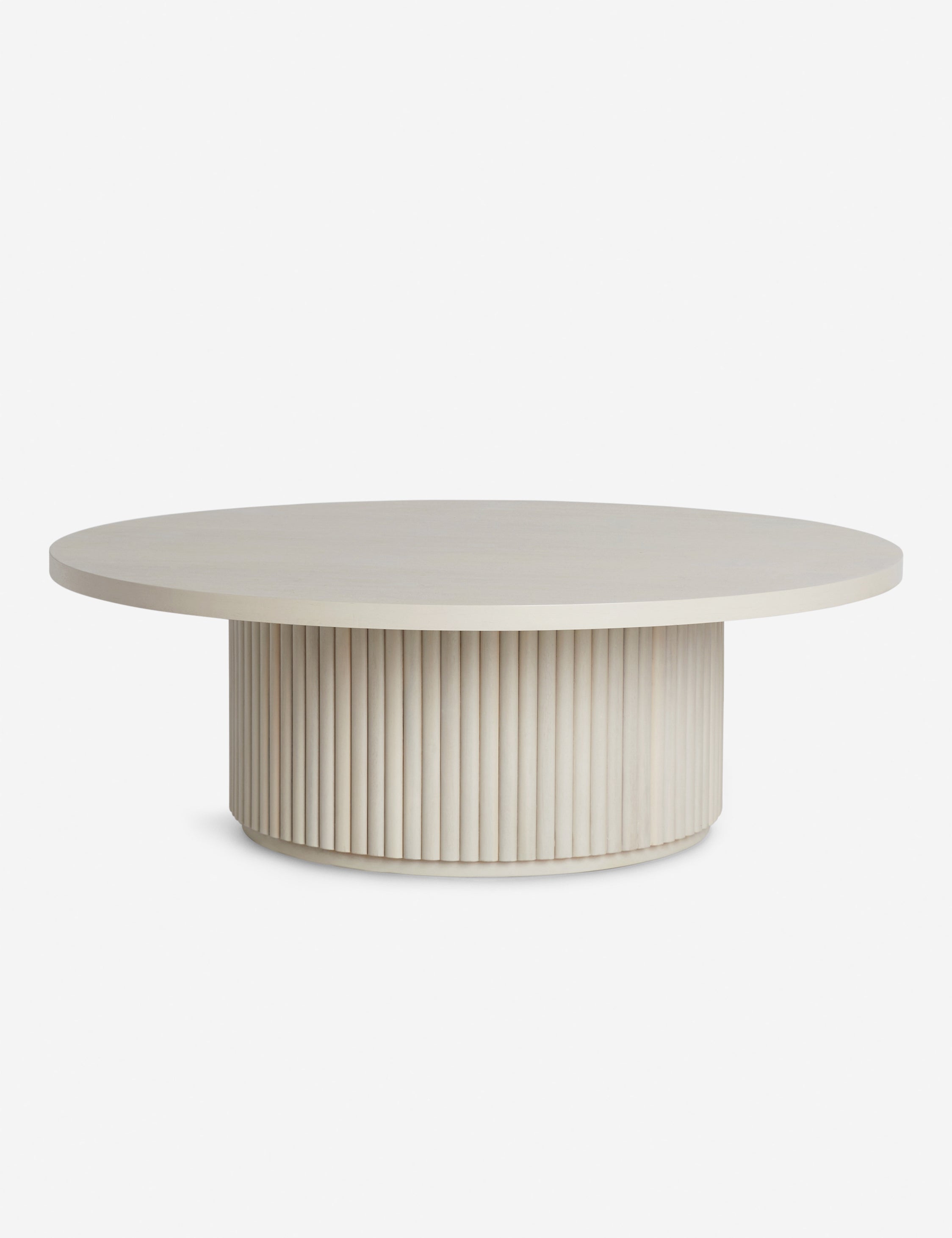 Rutherford Round Coffee Table - White Wash
