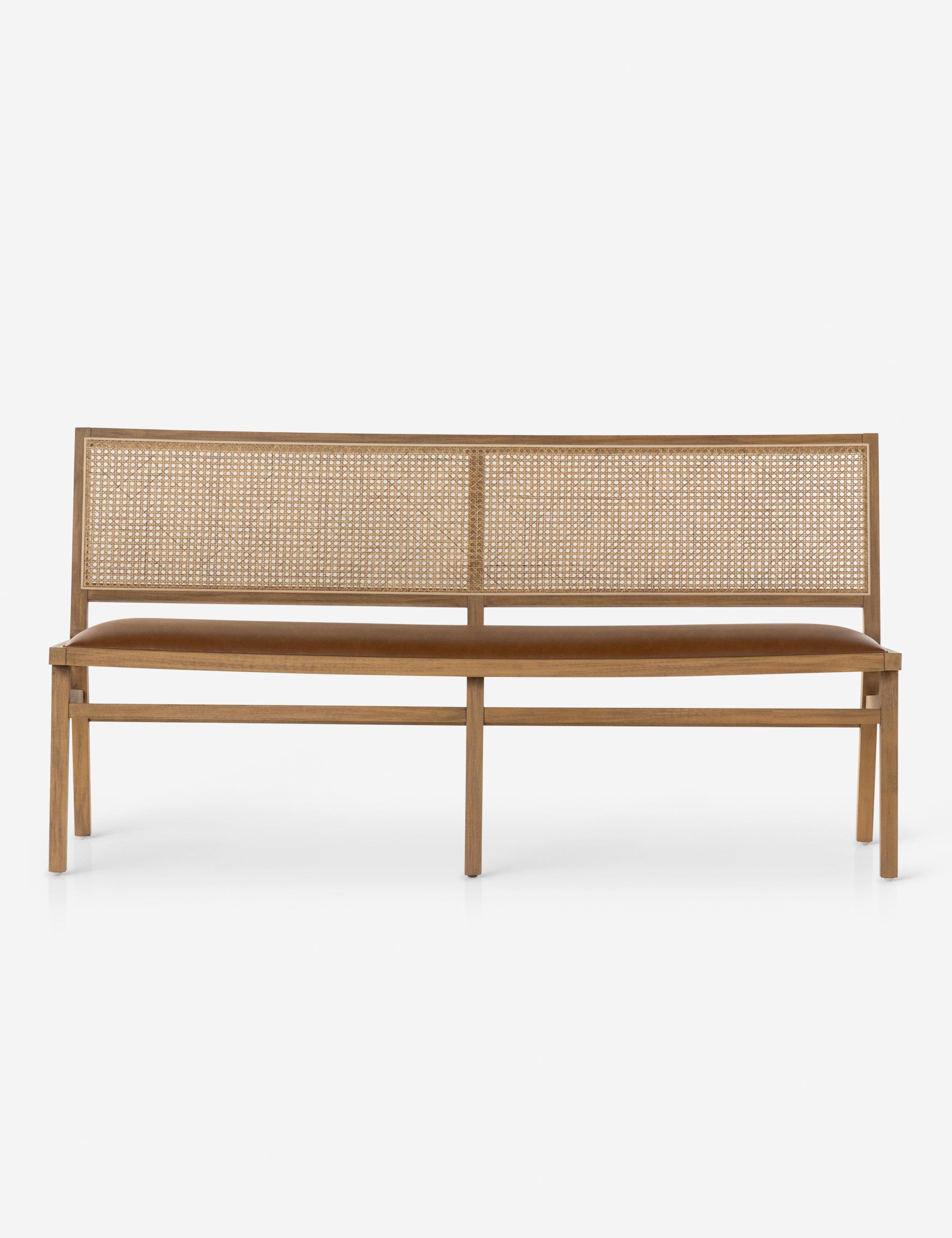 Archie Dining Bench, Butterscotch Leather