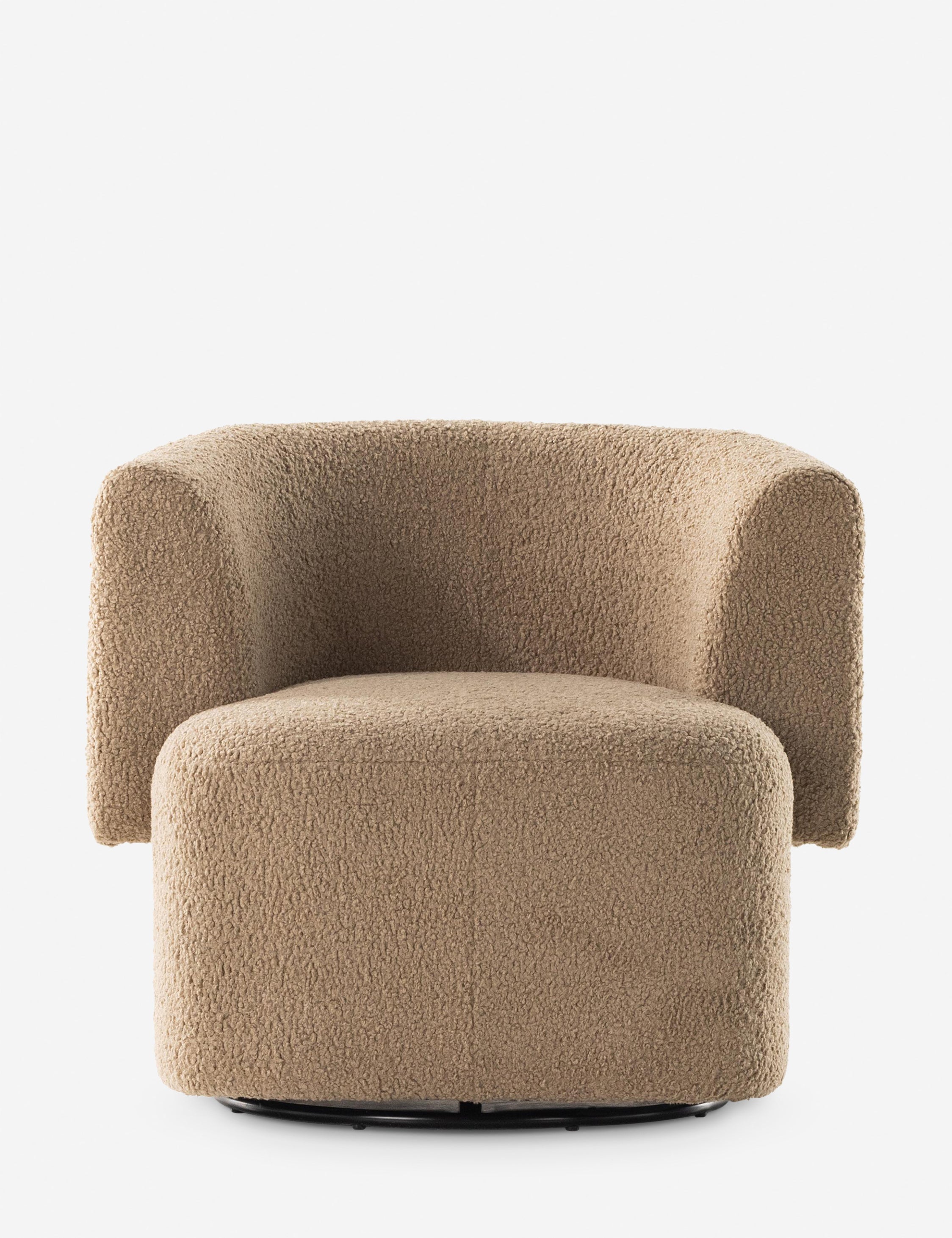 Kelis Swivel Chair, Camel Sheepskin