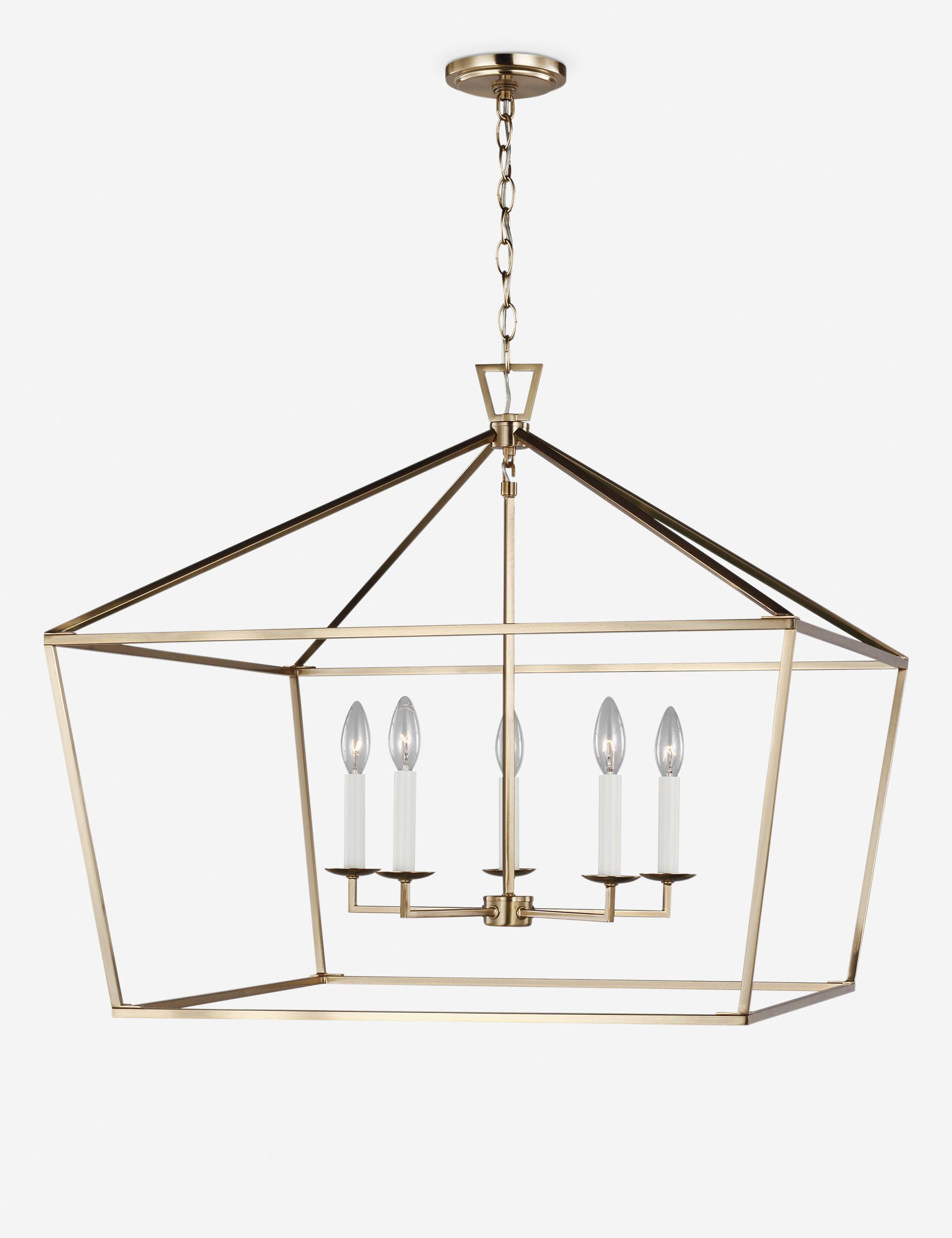 Gala Wide Pendant Light, Brass 28"W