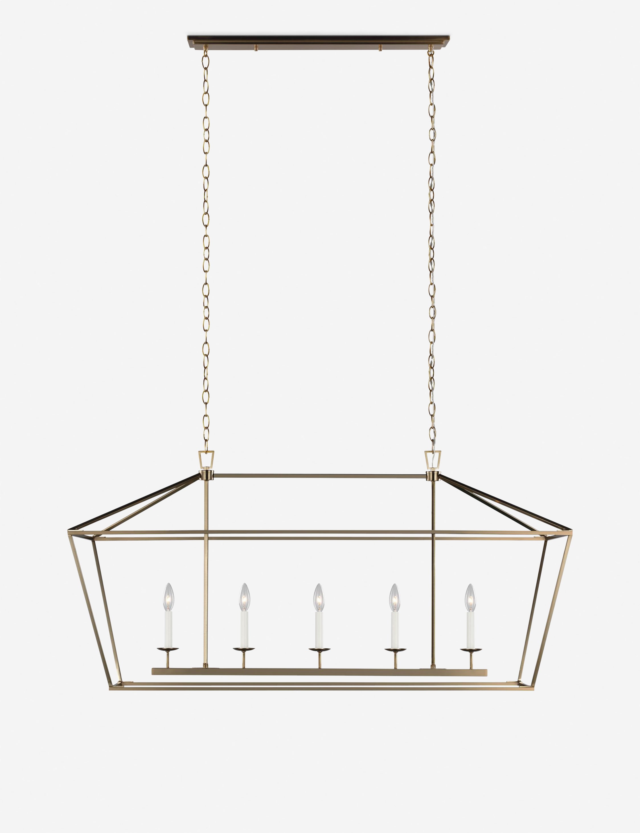 Gala Linear Chandelier, Brass 50"L