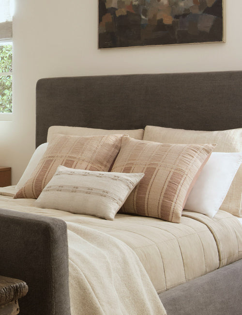 Oatha Neutral Long Linen Lumbar Pillow