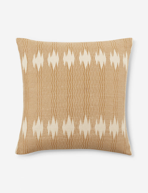 Thora Neutral Striped Silk Throw Pillow