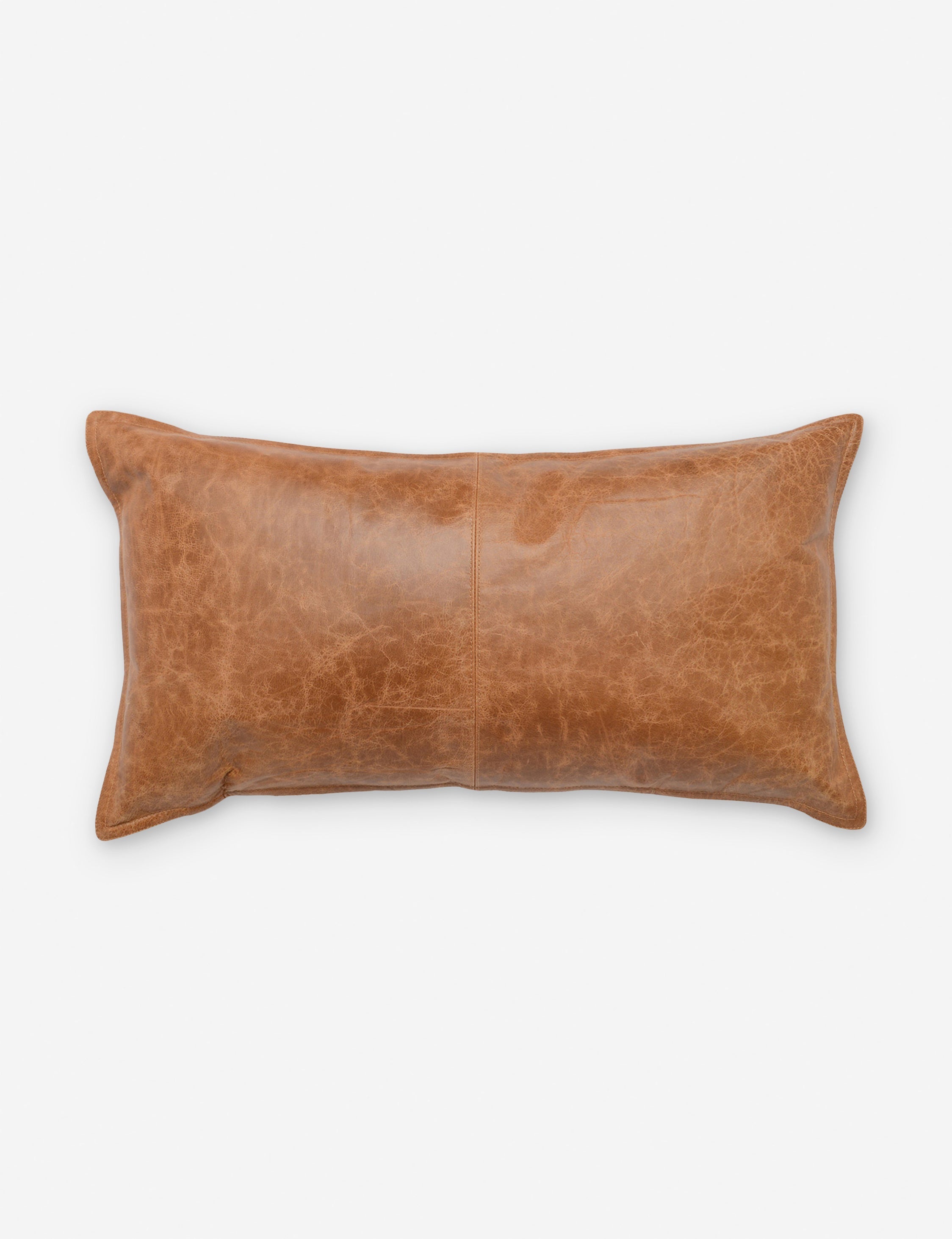 Sabrea Leather Pillow, Chestnut Brown