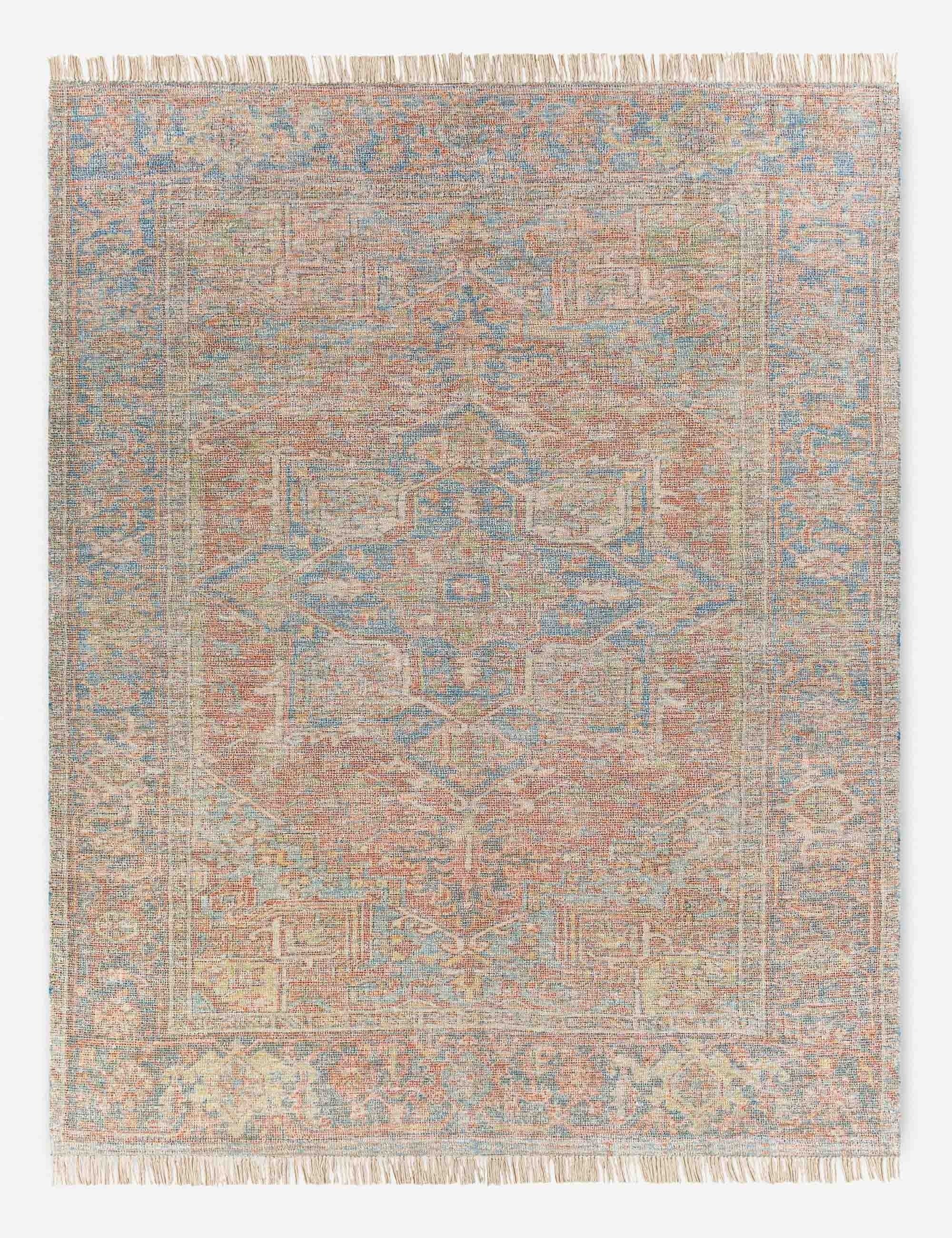 Dylani Rug, Denim and Red 2' x 3'