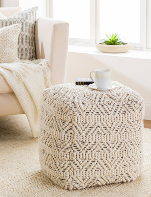 Bowen Indoor/Outdoor Woven Pouf Ottoman