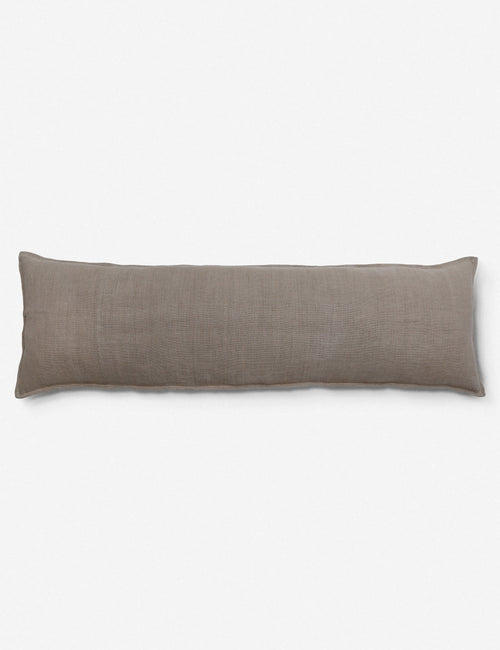 Oatha Neutral Long Linen Lumbar Pillow