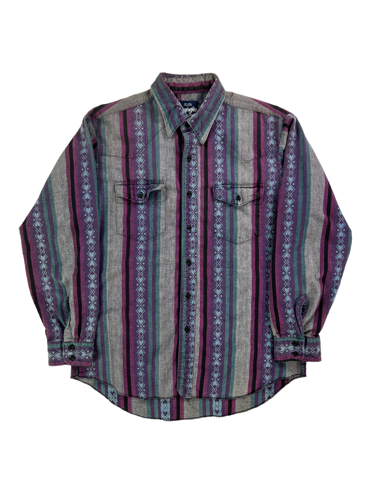 Vintage 90s Wrangler Western shirts western pattern button up shirt (L –  The Retro Recovery