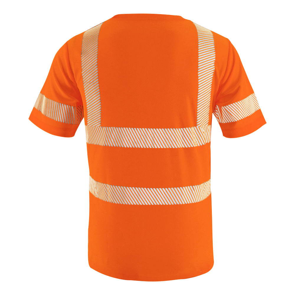 SMASYS Hi Vis T Shirt Class 2 Reflective High Visibility Short Sleeve Construction Safety Shirt
