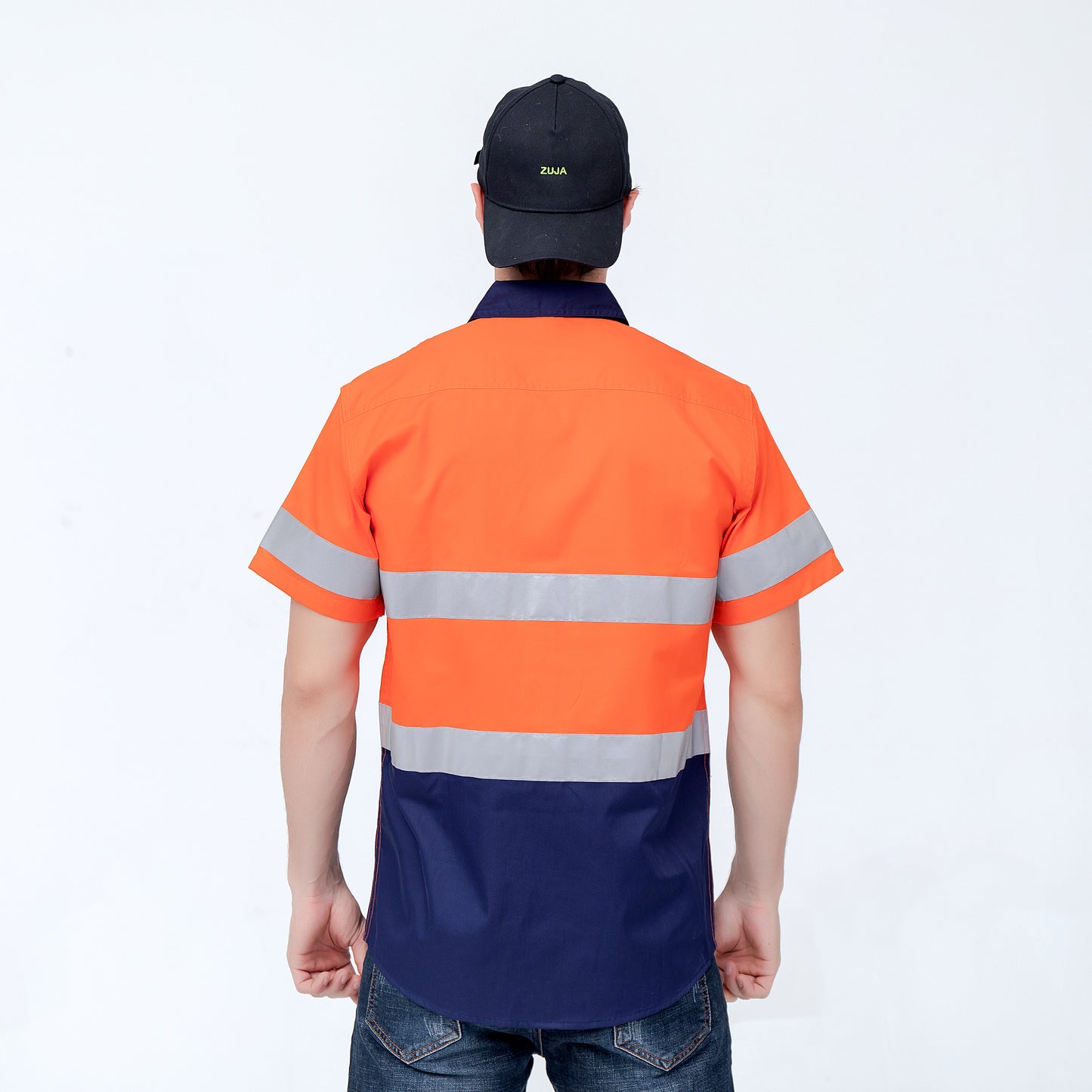 SMASYS Fluorescent Reflective Uniform Shirts Hi Vis Safety Construction Workwear