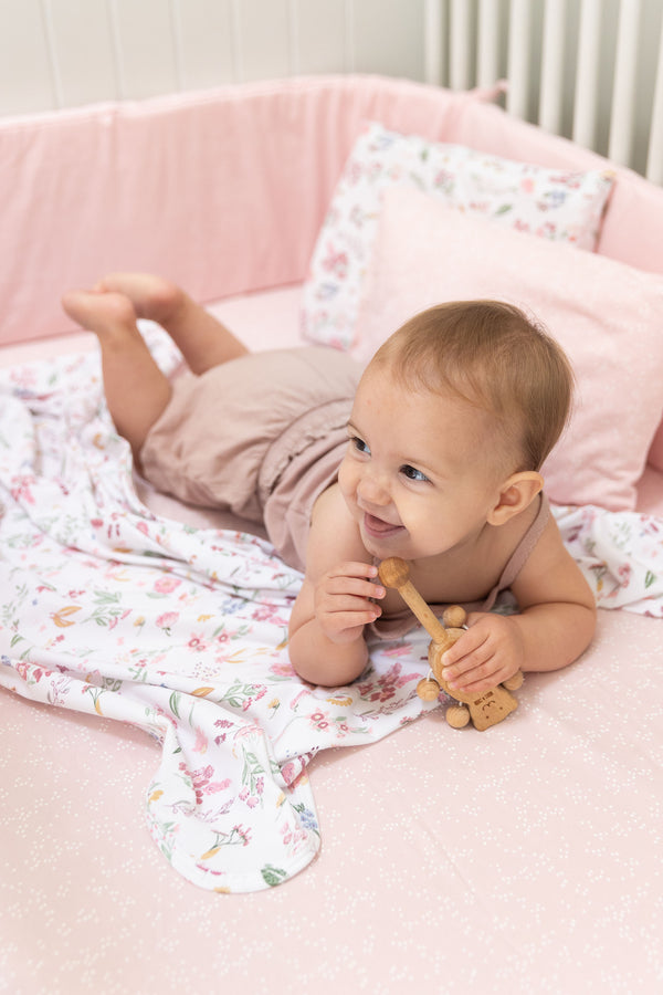 Fitted Cot Sheet | Pink Dot & Plain Pink