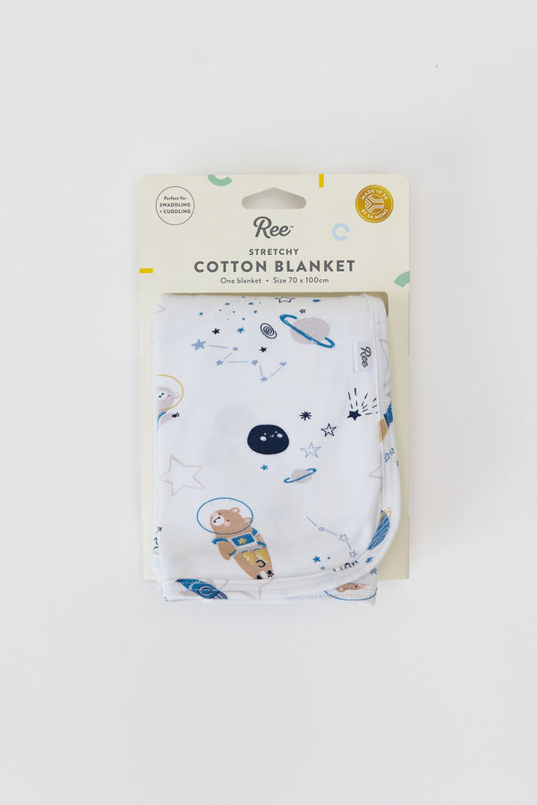 Cotton Stretch Baby Blanket | Space