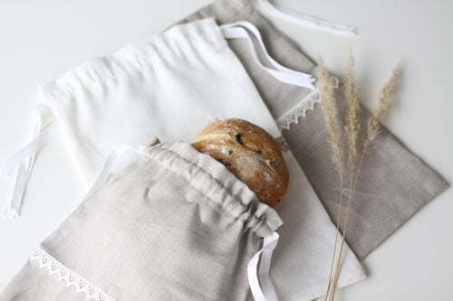 Linen Bread Bags Reusable Bread Storage Bag 