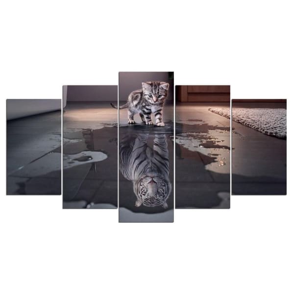 Tableau Chat Reflet Tigre Avenue Des Tableaux