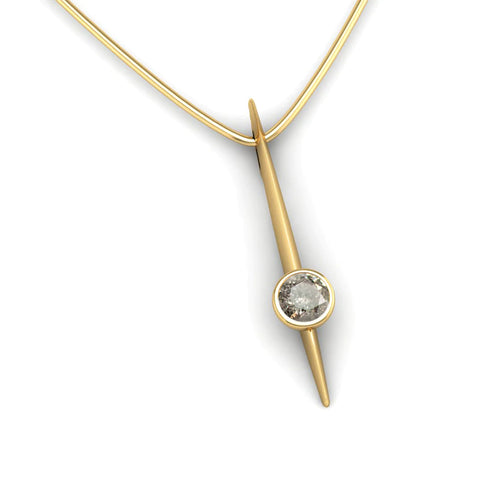 Jeweller's Loupe Salt and Pepper Diamond Hope Pendant in Yellow Gold 