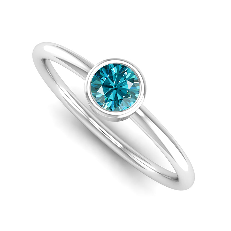 Fairtrade White Gold Solitaire Aquamarine March Birthstone Ring