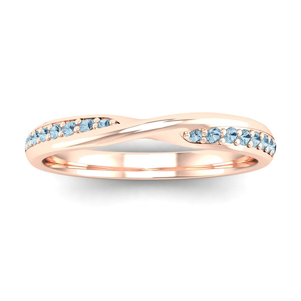 18ct White Gold Eternal Sapphire and Diamond Infinity Ring LG196/RA(BS) N